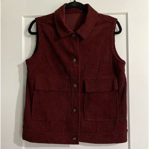 Maroon corduroy vest